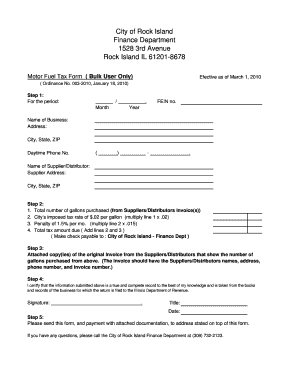 City of Rock Island Motor Fuel Tax Form