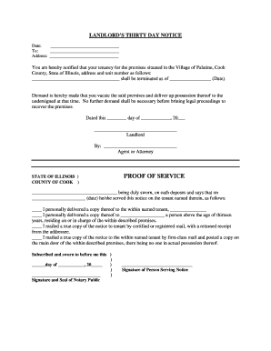 Illinois Landlord 30-Day Notice