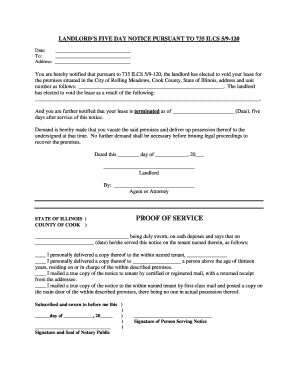 Landlord’s Five Day Notice