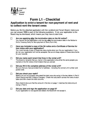 Landlord Tenant Board Form L1