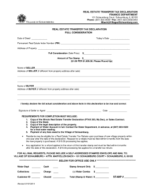 Real Estate Transfer Tax Declaration