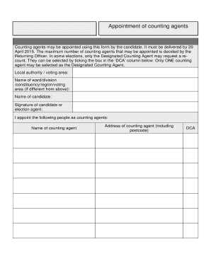 Appointment of Counting Agents Form
