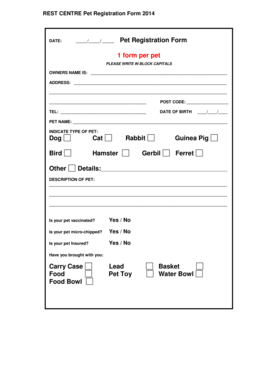 Pet Registration Form