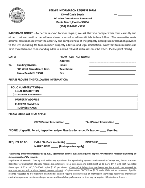 Permit Information Request Form