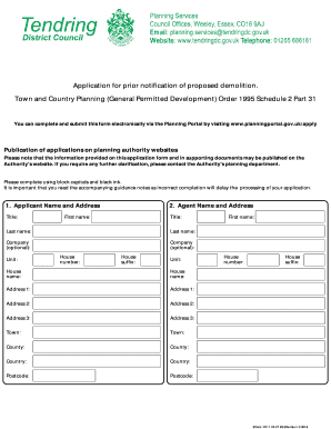 UK Demolition Prior Notification Application