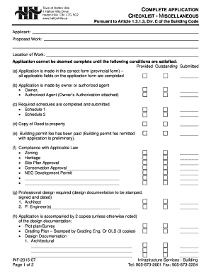 Building Permit Application Checklist
