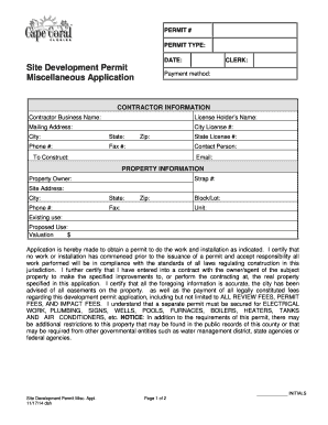 Site Development Permit Application
