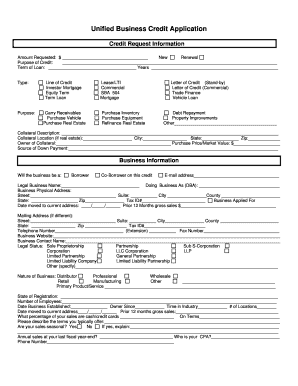 Unified Business Credit Application
