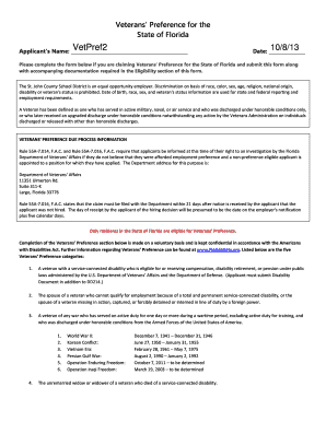 Florida Veterans' Preference Form
