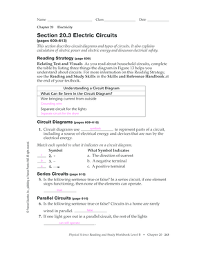 Electric Circuits Worksheet