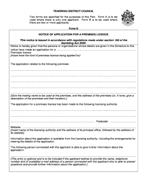 Notice of Application for a Premises Licence