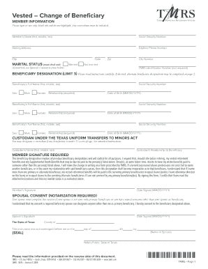Texas Vested Beneficiary Change Form