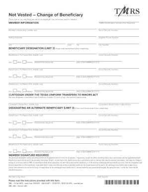 Not Vested – Change of Beneficiary