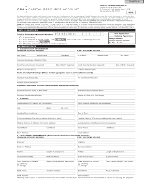 Capital Resource Account Application