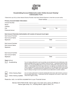 Householding Account Statements Authorization Form