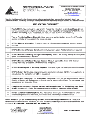 Indiana Public Retirement System Application