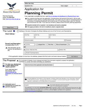 Application for Planning Permit