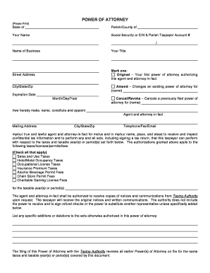 Louisiana Power of Attorney for Tax Matters
