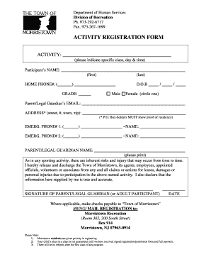 Activity Registration Form