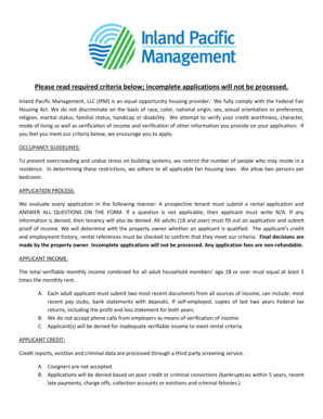 Rental Application Form