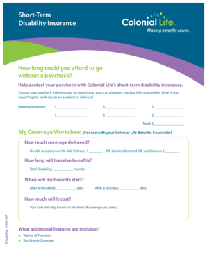 Short-Term Disability Insurance Form