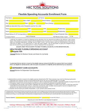Flexible Spending Accounts Enrollment Form