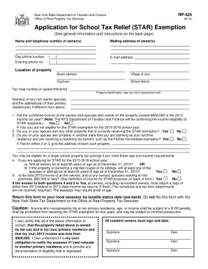 New York STAR Exemption Application
