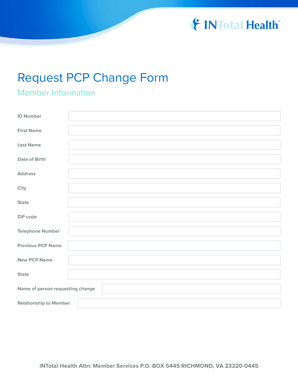 Request PCP Change Form