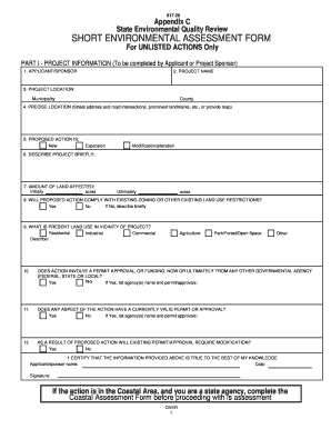 New York Short Environmental Assessment Form