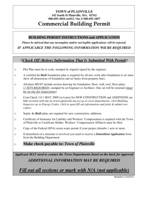 Massachusetts Commercial Building Permit Application