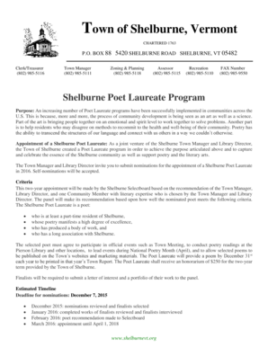 Shelburne Poet Laureate Program - shelburnevt