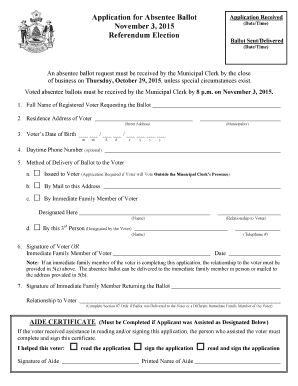 Absentee Ballot Application