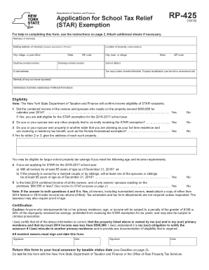 New York STAR Exemption Application