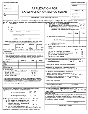 US Federal Civil Service Application Form