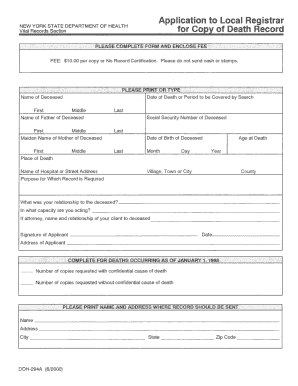 New York Death Record Application