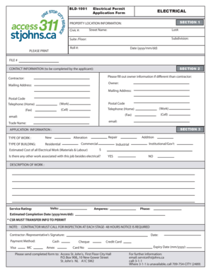 Electrical Permit Application Form