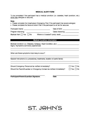 Recreation Program Medication Consent Form