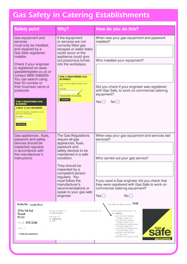 Gas Safety Checklist for Catering Establishments