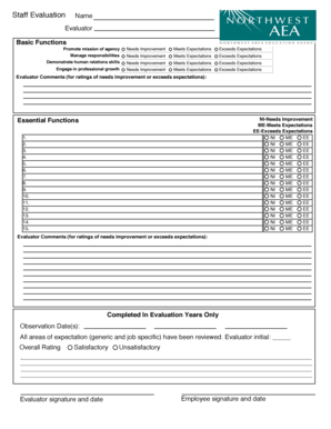 Staff Evaluation Form