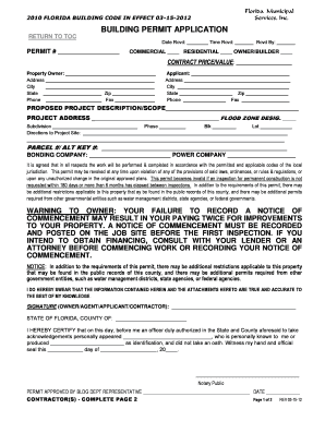 Florida Building Permit Application