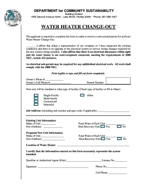 Water Heater Change-Out Permit