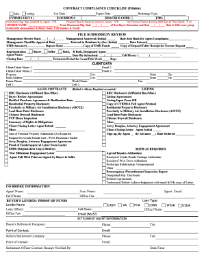 Fillable Online CONTRACT COMPLIANCE CHECKLIST Fillable Fax Email Print ...