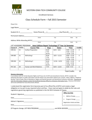 LIST ACADEMIC PROGRAM Auto Collision Repair Technology 2nd Year 1st Semester - witcc