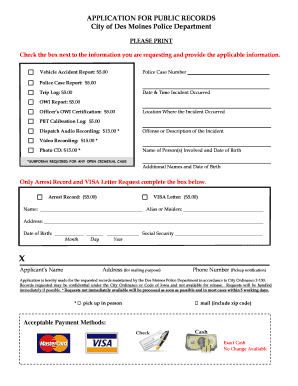 Application for Public Records