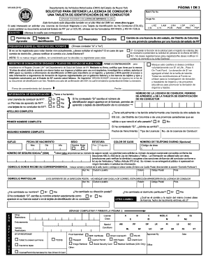Solicitud para obtener la licencia de conducir del estado de Nueva York