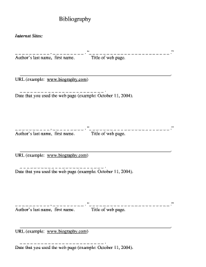 Bibliography Form