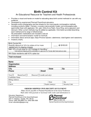 Birth Control Kit Order Form