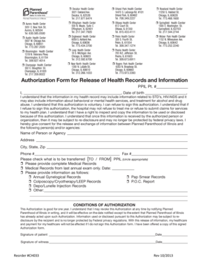 Authorization Form for Release of Health Records