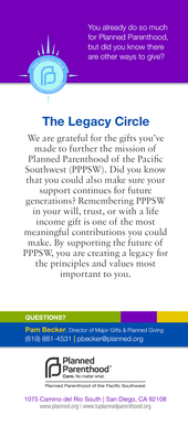 Planned Parenthood Legacy Circle Membership Form