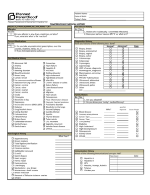 Formulario de historial médico completo
